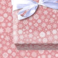 Modern Winter Gift Wrap, Dusty Pink Snowflake Wrapping Paper, Pastel Snowflake Wrapping Paper, Chic Christmas Birthday Gift Wrapping Paper