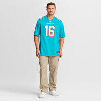 Miami Dolphins Michael Taaffe Aqua Team Game Jersey