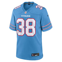 Tennessee Titans Terrell Burgess Light Blue Team Game Jersey