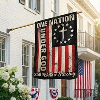 One Nation Under God Garden Flag | 250 Years of Blessing 1776-2026 | Double-Sided Patriotic Americana Decor | Memorial Day Independence Day Gift