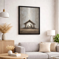 Impressionist Christian Holy Family Canvas Wall Art, Nativity Scene Canvas Print, Religious Christmas Decor, Holiday Home Faith Present