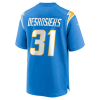 Los Angeles Chargers Greg Desrosiers Jr. Powder Blue Team Game Jersey