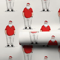 Casual Modern Santa Claus Gift Wrap, Red Polo Santa Wrapping Paper, Fun Holiday T Logo Wrapping Paper, Humorous Christmas Gift Wrapping Paper