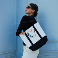 Love Star Color-blocked Canvas Bag
