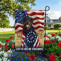 Rottweiler Garden Flag 250 Years of Freedom | American Flag Dog Design | Weather-Resistant Polyester | Patriotic Yard Decor for Dog Lovers