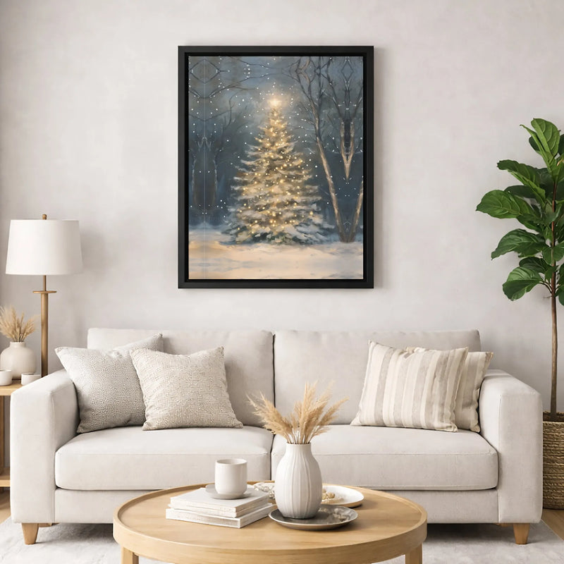 Snowy Winter Forest Canvas Print, Christmas Tree Canvas Wall Art, Winter Christmas Tree Art, Holiday Landscape Canvas, Xmas Tree Wall Decor