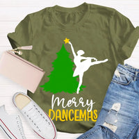 Festive Ballet Dancer Christmas T-Shirt, Merry Dancemas Ballerina Shirt, Adorable Holiday Dance Studio Tee, Xmas Nutcracker Dancer Present