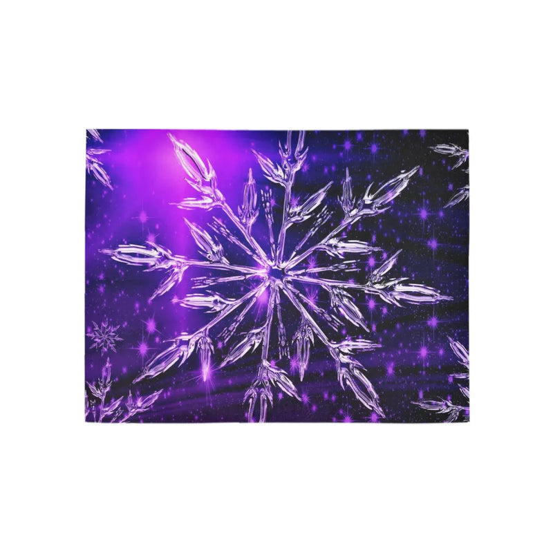 Purple Silver Snowflake Runner Rug, Christmas Sparkling Star Runner Rug, Non-Slip Holiday Hallway Rug, Winter Xmas Floor Decor