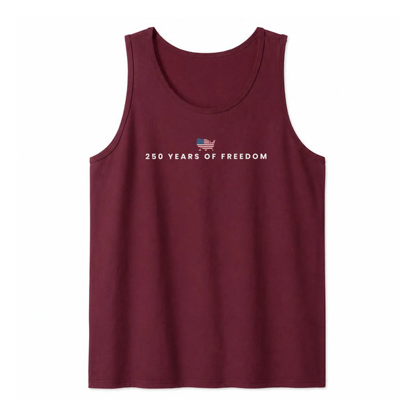 American Flag Tank Top | 250 Years of Freedom Vintage Design | Soft Breathable Unisex Fit | 4th of July Gift for Patriots
