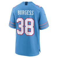 Tennessee Titans Terrell Burgess Light Blue Team Game Jersey