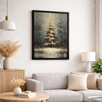 Impressionist Snowy Forest Landscape Print, Christmas Tree Canvas Wall Art, Winter Wonderland Decor, Festive Holiday Canvas Present