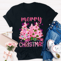 Pink Tree Christmas Teacher T-Shirt