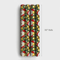 Holiday Sports Gift Wrap Roll, Softball Santa Christmas Wrapping Paper, Fastpitch Softball Present Paper, Athletic Xmas Gift Wrap
