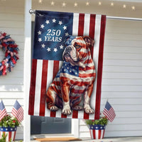 Patriotic Bulldog Garden Flag | Betsy Ross 250 Years Anniversary Design | Double-Sided Polyester | Dog Lover Gift