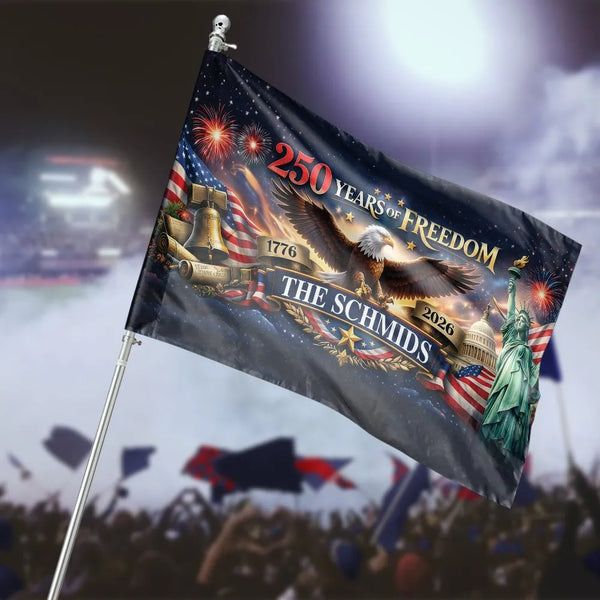 250 Years of Freedom House Flag | Patriotic Eagle and Americana Celebration Design | Premium Double-Sided Weather-Resistant Polyester | Gift for Patriotic Homeowners
