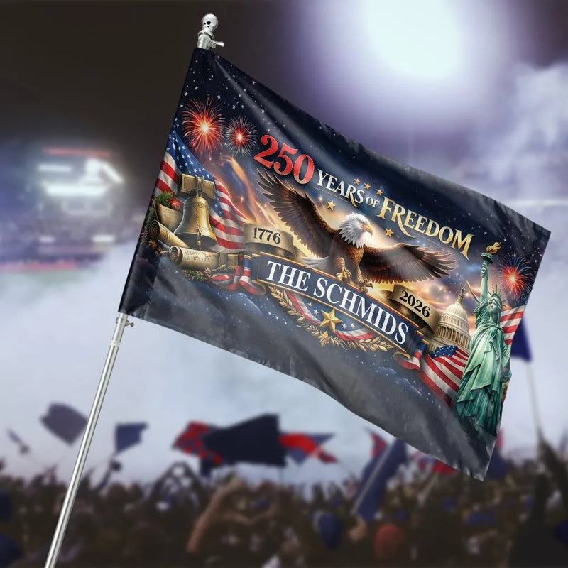 250 Years of Freedom House Flag | Patriotic Eagle and Americana Celebration Design | Premium Double-Sided Weather-Resistant Polyester | Gift for Patriotic Homeowners
