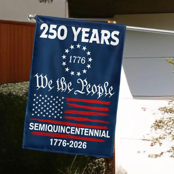 250 Years USA Semiquincentennial Garden Flag | We The People 1776-2026 | Double-Sided Patriotic Decor | Premium Polyester Weather-Resistant