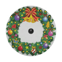 Festive Holiday Ornaments Tire Cover, Christmas Wreath Spare Tire Cover, Winter Xmas Spare Tire Cover, Holiday Jeep Bronco SUV Present