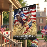 God Bless America Garden Flag | 1776-2026 Semiquincentennial 250 Years | Double-Sided Patriotic Eagle Flag | Weather-Resistant Outdoor Decor