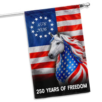 Patriotic Horse Garden Flag 250 Years of Freedom | 1776-2026 Betsy Ross Design | Double-Sided Polyester | Farmhouse Americana Decor