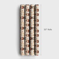 Western Holiday Gift Wrap, Cowboy Santa Christmas Wrapping Paper, Watercolor Rodeo Santa Gift Wrapping Paper, Rustic Country Present Wrap