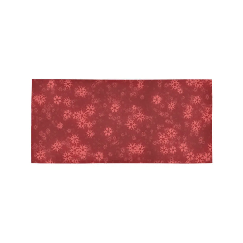 Christmas Holiday Runner Rug, Red Snowflake Runner Rug, Winter Star Floor Runner Rug, Festive Hallway Runner Rug, Merry Xmas Kitchen Decor