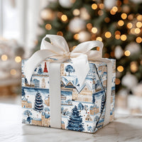 World Landmarks Holiday Gift Wrap, Winter Cityscape Wrapping Paper, Eiffel Tower Opera House Gift Wrap, Christmas Present Paper, Travel Present