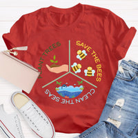 Save The Bees Plant Trees Teacher T-Shirt