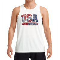 USA 250 Year of Freedom Tank Top | Patriotic Patchwork Quilt Style Americana Design | Soft Breathable Unisex Fit | 4th of July Gift for Patriots