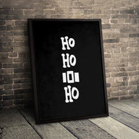 Minimalist Holiday Canvas Print, Ho Ho Ho Christmas Canvas Wall Art, Modern Typography Xmas Canvas, Festive Winter Wall Decor, Holiday Present