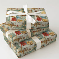 Nostalgic Kitchen Holiday Gift Wrap, Vintage Christmas Baking Wrapping Paper, Storybook Holiday Tree Wrapping Paper, Festive Xmas Gift Wrap