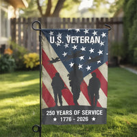 U.S. Veteran Garden Flag | Patriotic 250 Years of Service Design | Double-Sided Weather-Resistant Fabric | Memorial Day Gift for Military