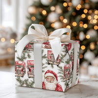 Santa Claus Trucker Gift Wrap, Semi Truck Christmas Wrapping Paper, Big Rig Holiday Wrapping Paper, Truck Driver Christmas Wrapping Paper