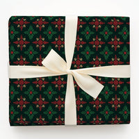 Green Fair Isle Christmas Gift Wrap, Nordic Snowflake Wrapping Paper, Comfy Sweater Holiday Wrapping Paper, Festive Winter Gift Wrap