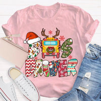 Santa Hat Snowflakes Bus Tee, Bus Driver Christmas T-Shirt, Humorous School Bus Driver Holiday Shirt, Winter Transportation Present