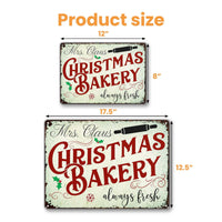 Holiday Kitchen Metal Sign, Christmas Bakery Always Fresh Metal Sign, Holly Snowflake Wall Decor, Retro Christmas Plaque, Baker Metal Sign