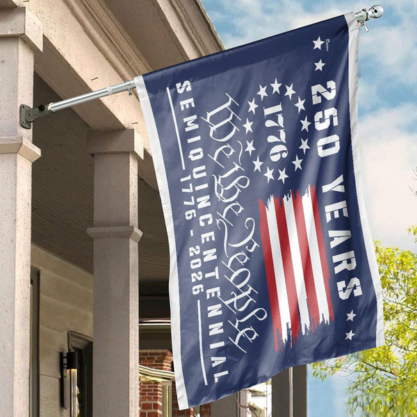 250 Years We The People House Flag | 1776-2026 Semiquincentennial Patriotic Decor | Weather-Resistant Polyester | Limited Edition USA Commemorative Gift