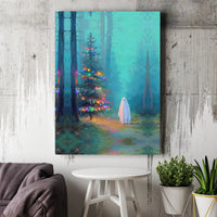 Spooky Ghost Forest Canvas Print, Ghost Christmas Tree Canvas Wall Art, Gothic Christmas Wall Decor, Adorable Ghost Art, Digital Download