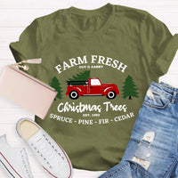 Vintage Botanical Holiday Graphic Tee, Farm Fresh Christmas Tree Teacher T-Shirt, Winter Christmas Shirt, Teacher Present