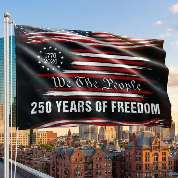 Betsy Ross 250 Years of Freedom Flag | 1776-2026 Commemorative House Flag | Double-Sided Polyester | Patriotic Home Decor Gift