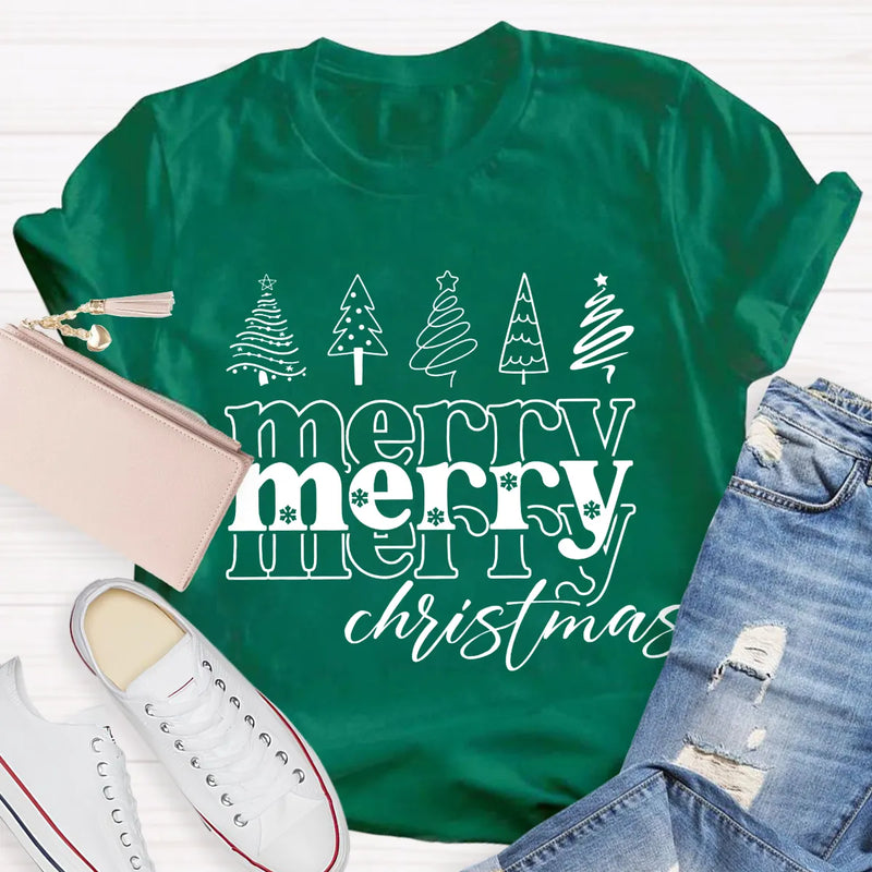 Festive Holiday Teacher Shirt, Christmas Tree Teacher T-Shirt, Adorable Winter Educator Tee, School Christmas Graphic Tee, Holiday Teacher Present
