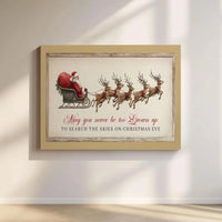 Christmas Quote Canvas Print, Vintage Santa Sleigh Canvas Wall Art, Retro Holiday Wall Decor, Festive Xmas Canvas Art, Christmas Lovers Present