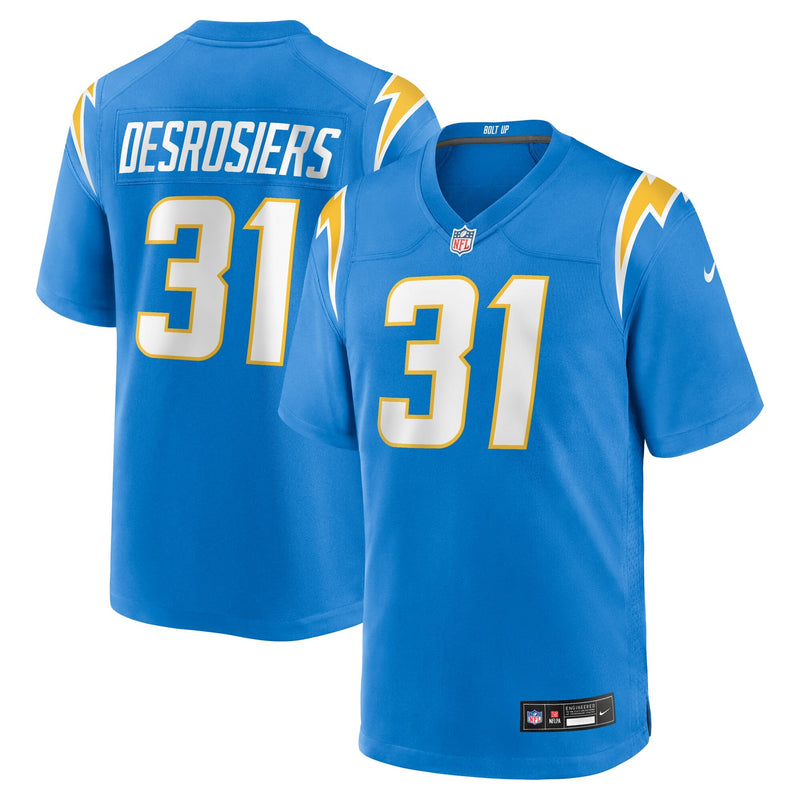 Los Angeles Chargers Greg Desrosiers Jr. Powder Blue Team Game Jersey