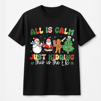 Humorous Nurse Christmas T-Shirt, All Is Calm Just Kidding ER Shirt, Retro ER Nurse Holiday Shirt, Doctor Medical Staff Tee, Xmas Nurse Shirt