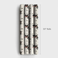 Watercolor Winter Horse Gift Wrap, Equestrian Santa Horse Wrapping Paper, Festive Country Christmas Paper, Holiday Gift Wrapping Paper Roll