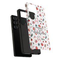 Festive Candy Cane Holly Phone Case, Merry Christmas Phone Case Samsung Galaxy, Holiday Season Tough Phone Cover, Xmas Present for Her