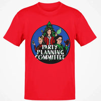 Humorous Office Holiday Graphic Tee, Party Planning Committee Christmas T-Shirt, Xmas Party Humor Shirt, Retro TV Comedy Fan Present Tee