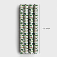 Festive Holiday Tree Gift Wrap, Watercolor Christmas Trees Wrapping Paper, Green Xmas Trees Wrapping Paper, Winter Forest Holiday Gift Wrap