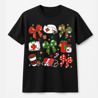 Coquette Bow Nurse T-Shirt, Nurse Christmas T-Shirt, Adorable RN Holiday Graphic Tee, Medical Nursing Student T-Shirt, Holiday Present