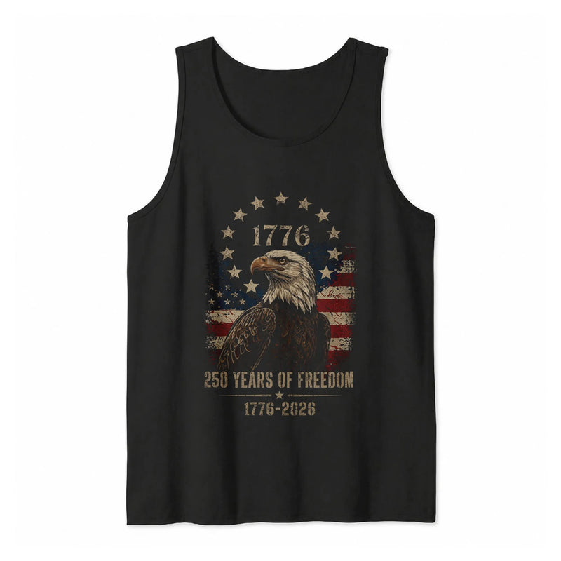 1776 Eagle Tank Top | 250 Years of Freedom Vintage Americana Art | Soft Breathable Lightweight Fabric | Patriotic Gift for History Lovers
